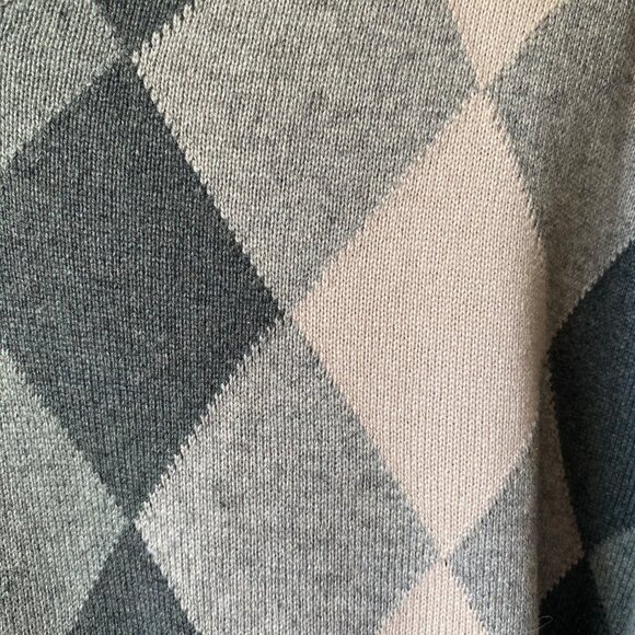 Banana Republic Men L Argyle Silk Cashmere Sweater Academia Preppy Old Money - Picture 4 of 9